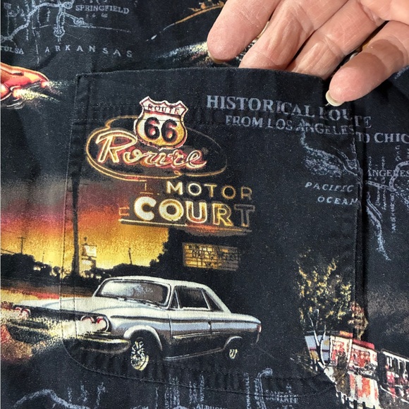 RedHead Men's Black and Orange Car Print Shirt - 4X - Picture 6 of 11